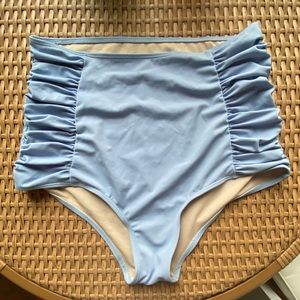 Kortni Jeane Ruched swim bottoms in powder blue